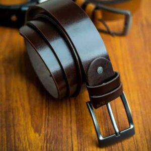 Handcrafted Dark Brown Leather Belt