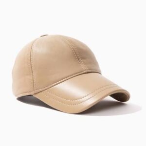 Premium Genuine Leather Baseball Cap – Tan