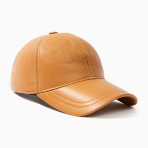 Genuine Leather Baseball Cap – Tan