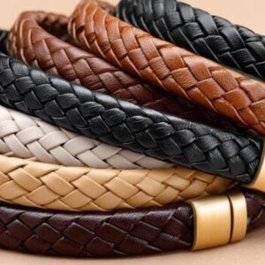 Braided Leather Bracelet – Multi Tone
